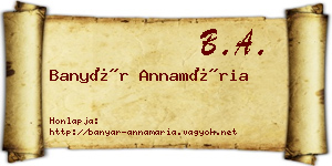 Banyár Annamária névjegykártya
