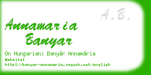 annamaria banyar business card